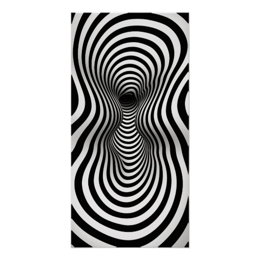 Schwarz-Weiß-Op-Art Poster (Vorderseite)