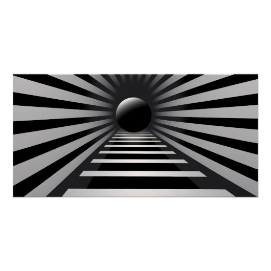 Schwarz-Weiß-Op-Art Poster (Vorderseite)