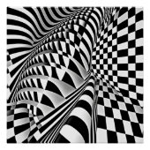 Schwarz-Weiß-Op-Art Poster (Vorderseite)
