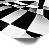 Schwarz-Weiß-Op-Art Poster (Ecke)