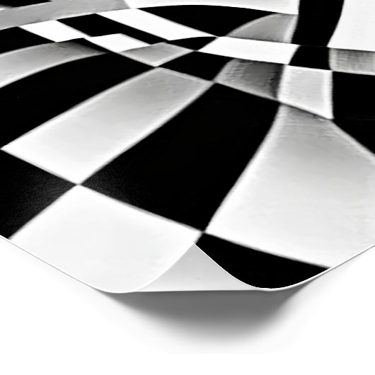 Schwarz-Weiß-Op-Art Poster (Ecke)