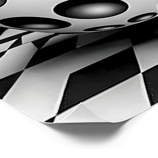 Schwarz-Weiß-Op-Art Poster (Ecke)
