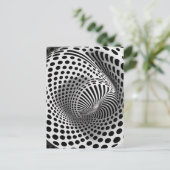 Schwarz-Weiß-Op-Art Postkarte (Stehend Vorderseite)