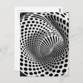 Schwarz-Weiß-Op-Art Postkarte (Vorne/Hinten)