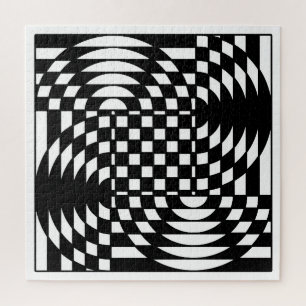 Schwarz-Weiß-Op-Art Puzzle