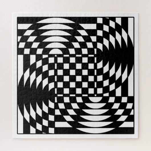 Schwarz-Weiß-Op-Art Puzzle (Vertikal)