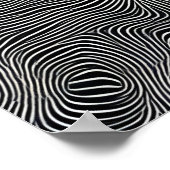 Schwarz-Weiß-Op-Art-Swirbelmuster Poster (Ecke)