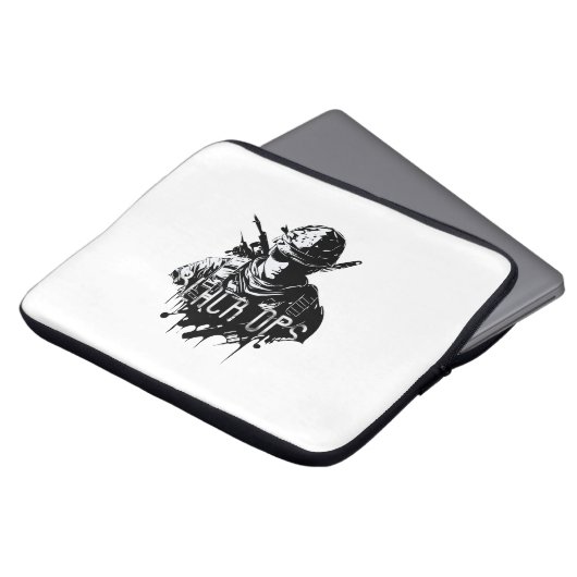 Schwarz-Weiß-Ops-Laptop-Sieb Laptopschutzhülle (Vorne Oben)