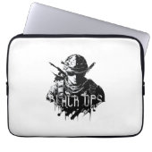 Schwarz-Weiß-Ops-Laptop-Sieb Laptopschutzhülle (Vorderseite)