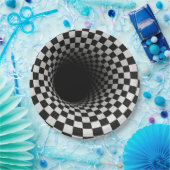Schwarz-Weiß-Optik-Tunnel-Illusion Pappteller (Party)