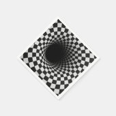 Schwarz-Weiß-Optik-Tunnel-Illusion Serviette (Ecke)