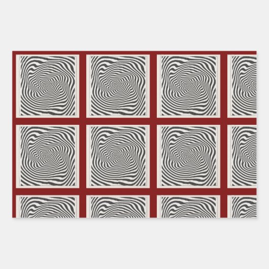 Schwarz-Weiß-Optik-Vortex-wirbel Geschenkpapier Set (Vorderseite 3)