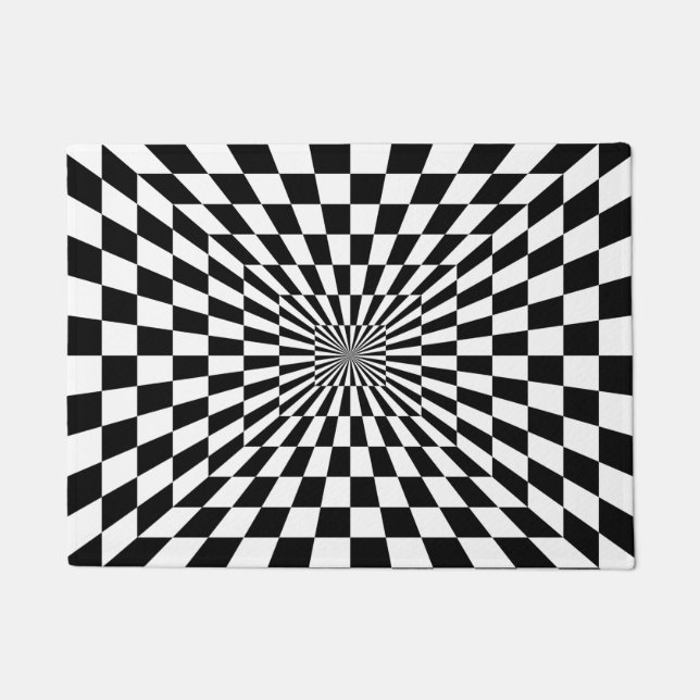 Schwarz-Weiß-optische Illusion Fußmatte (Vorderseite)