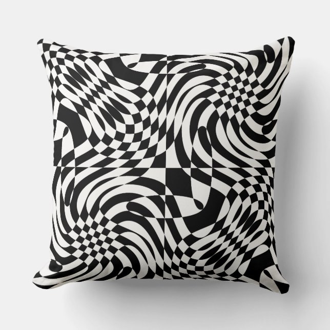 Schwarz-Weiß-optische Illusion Kissen (Vorderseite)