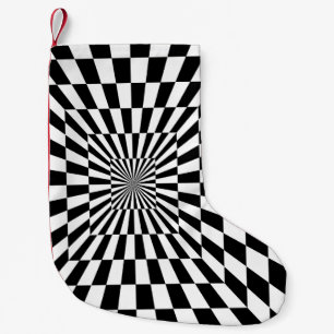 Schwarz-Weiß-optische Illusion Kleiner Weihnachtsstrumpf