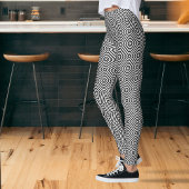 Schwarz-Weiß-optische Illusion Mosaikmuster Leggings