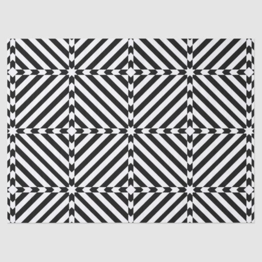 Schwarz-Weiß-optische Illusion Mosaikmuster Seidenpapier (Vorderseite)