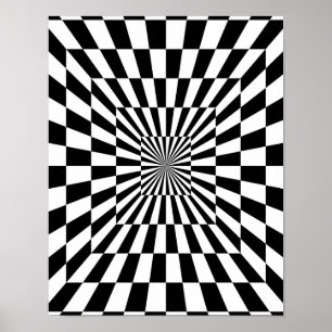 Schwarz-Weiß-optische Illusion Poster