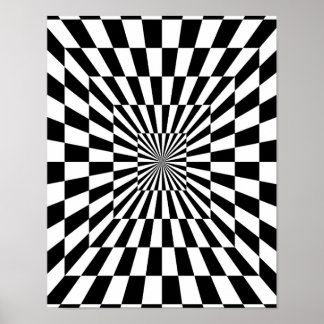 Schwarz-Weiß-optische Illusion Poster