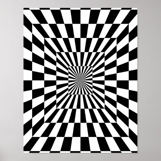 Schwarz-Weiß-optische Illusion Poster (Vorne)