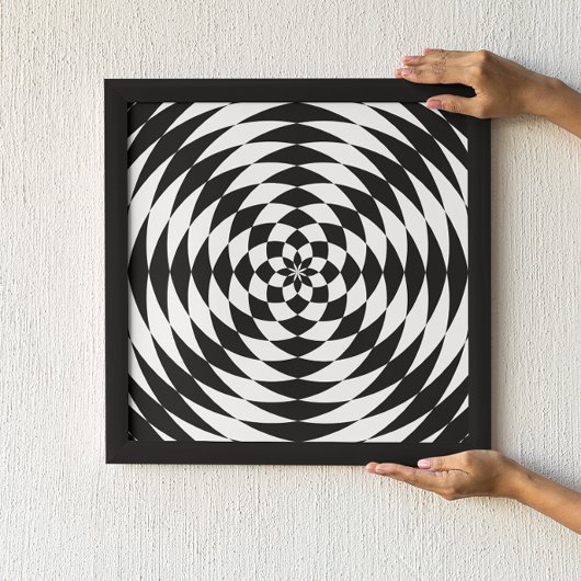 Schwarz-Weiß-optische Illusion Poster