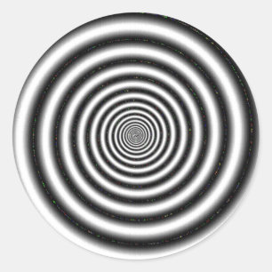 Schwarz-Weiß-optische Illusion Runder Aufkleber