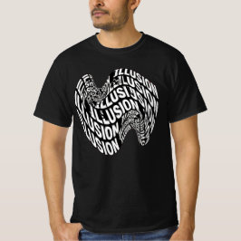 Schwarz-Weiß-Optische-Täuschung-Kinetische-Typogra T-Shirt