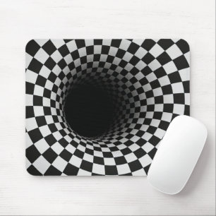 Schwarz-Weiß-Optische-Täuschung-Loch Mousepad