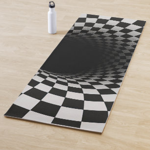 Schwarz-Weiß-Optische-Täuschungs-Tunnel Yogamatte