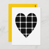 Schwarz-Weiß-optische Täuschungsherz Postkarte (Vorne/Hinten)