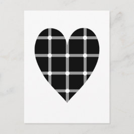 Schwarz-Weiß-optische Täuschungsherz Postkarte