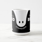 Schwarz-weiß Orange Flüchtige Blick a Boo Ghosts H Kaffeetasse (Mittel)