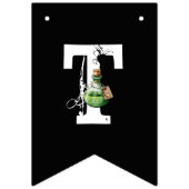 Schwarz-weiß & Orange Illustrierte Halloween-Jagd Wimpelkette (Zweite Fahne)