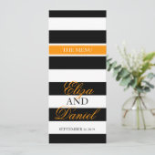 Schwarz-Weiß-Orangenmenü Menükarte (Stehend Vorderseite)