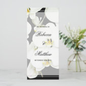 Schwarz-Weiß-Orchid-Hochzeitsprogramm Programm (Stehend Vorderseite)