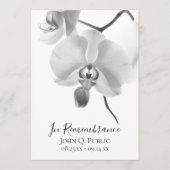 Schwarz-Weiß-Orchideen auf der Beerdigungsreise Programm (Vorderseite)