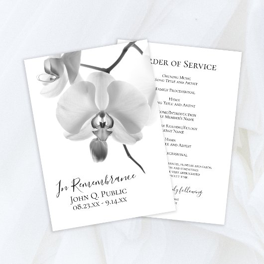 Schwarz-Weiß-Orchideen auf der Beerdigungsreise Programm