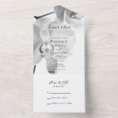 Schwarz-Weiß-Orchideen-Hochzeit All In One Einladung (Innen Boden)