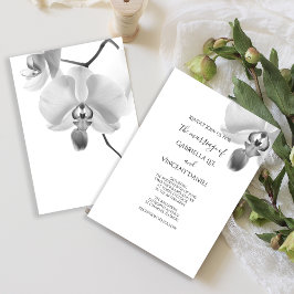 Schwarz-Weiß-Orchideen-Hochzeit Einladung