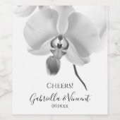 Schwarz-Weiß-Orchideen-Hochzeit Weinetikett (Einzelnes Label)