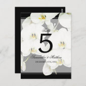 Schwarz-Weiß-Orchideen-Hochzeitsstimmung in der Ti Postkarte (Vorne/Hinten)