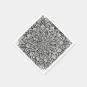 Schwarz-weiß Original-Mandala-Kunst Serviette (Ecke)