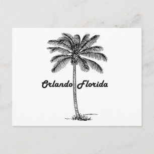 Schwarz-Weiß-Orlando- und Palmdesign Postkarte