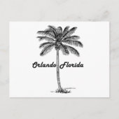 Schwarz-Weiß-Orlando- und Palmdesign Postkarte (Vorderseite)