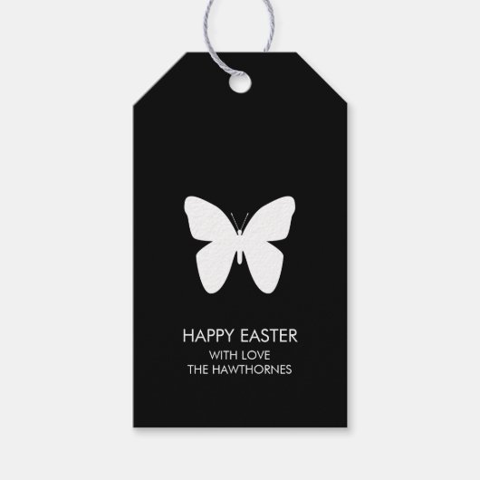 Schwarz & Weiß Ostern Geschenkanhänger (Vorderseite)