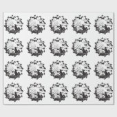 Schwarz-Weiß-Ostern Sonneneier im Zirkelkranz Geschenkpapier (Flach)