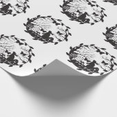 Schwarz-Weiß-Ostern Sonneneier im Zirkelkranz Geschenkpapier (Ecke)