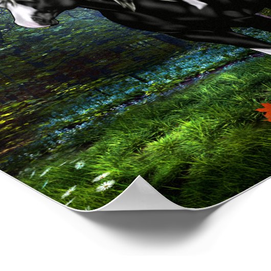 Schwarz-Weiß-Ouverpaint Poster (Ecke)