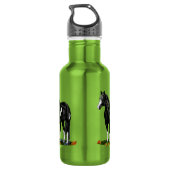 Schwarz-Weiß-Ouverpaint Trinkflasche (Rückseite)