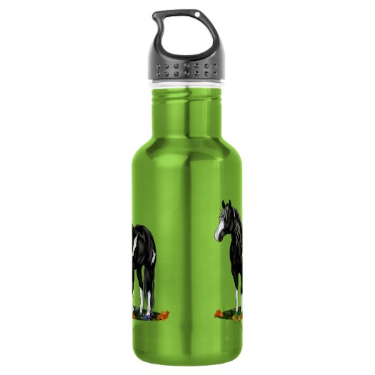 Schwarz-Weiß-Ouverpaint Trinkflasche (Rückseite)